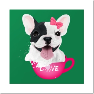 French bulldog inside cup Posters and Art